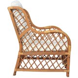 SOFA s jastukom svjetlosmeđa od prirodnog ratana i platna | shoptok.hr