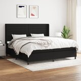 vidaXL Box spring postelja z vzmetnico črn 200x200 cm blago Cene