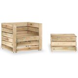 The Living Store Vrtna garnitura iz palet 2-delna impregnirana borovina - Vrtna Sedežna Garnitura, (21427729) Cene