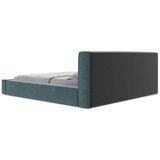 Makamii Plavi tapecirani bračni krevet s prostorom za odlaganje s okvirom od letvica 160x200 cm Noho - | shoptok.hr