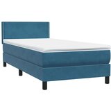 Box spring postelja z vzmetnico temno modra 80x220 cm žamet, (21791060) | Shoptok.si