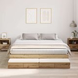  Krevet s pohranom Artisan hrast 200x200 cm Cijene