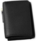 INF Nova ženska usnjena denarnica z blokiranjem RFID, majhna kompaktna denarnica z zadrgo Black, (21575359) | Shoptok.si