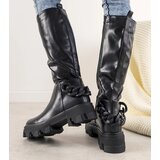 Gemre Black ankle boots with chain Cognac | Shoptok.si