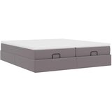  Otomanski okvir kreveta s madracima sivi 200x200cm umjetna koža | shoptok.hr