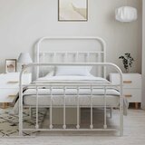  Metalni okvir kreveta uzglavlje i podnožje bijeli 100x190 cm | Eponuda.com