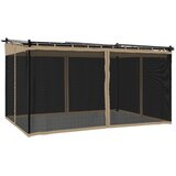  Sjenica s mrežastim smeđesiva 4 x 3 m krem čelična | shoptok.hr