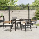  Vrtni set za objed s jastukom 5 pcs Crna Ratan | Eponuda.com