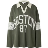 Top Shop Majica 'Boston 87' kaki / prljavo bijela