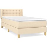  Krevet s oprugama i madracem krem 100 x 200 cm od tkanine | shoptok.hr