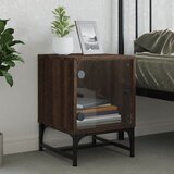  Noćni ormarić sa staklenim vratima boja hrasta 35 x 37 x 50 cm | shoptok.hr