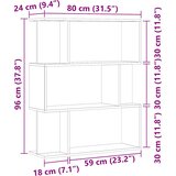  Ormar za knjige staro drvo 80x24x96 cm konstruirano drvo | shoptok.hr