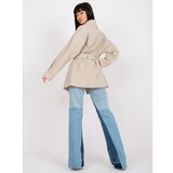 Fashion Hunters Beige short coat with a button closure cene