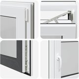  Prozor za podrum RISOR 60 x 100 cm PVC i staklo Antracit | Eponuda.com