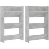  Zidni ormarići za cipele 2 kom boja betona 60x18x90 cm drveni | shoptok.hr