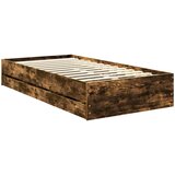  Krevetna konstrukcija s ladicama Dimljeni hrast 90 x 200 cm | shoptok.hr
