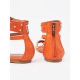 Shelvt Orange boho sandals with studs | Shoptok.si