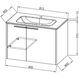 Kolpa San KOLPA-SAN kopalniška omarica z umivalnikom Bella OUB 80 CM 584460, 81,5×57×46,5 cm | Shoptok.si