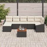  Set od 8 komada vrtnog namještaja s jastučićima crni poli ratan akacija | shoptok.hr