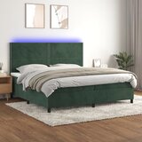  The Living Store Box spring postelja z vzmetnico LED tem. zelena 200x200cm žamet - Box Spring Postelja, (21488894) Cene