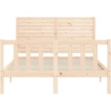  Kreveta s uzglavljem 120 x 200 cm od masivnog drva | shoptok.hr