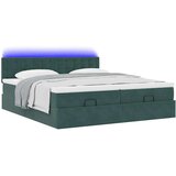 vidaXL Otomanski posteljni okvir z vzmetnicami zelen 180x200cm žamet | Shoptok.si