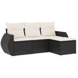  4-dijelni set vrtnih sofa od poliratana s jastucima crni | shoptok.hr