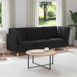  Set namještaja za dnevni boravak s jastukom 3 pcs Crna Tkanina | shoptok.hr