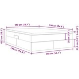  Krevet s madracem i skladištem Crna 140 x 190 cm Poliester | shoptok.hr
