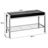CARRYHOME garderobna klop črna, barve aluminija | Shoptok.si