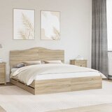  Krevetna konstrukcija s ladicama Sonoma hrast 200 x 200 cm | shoptok.hr