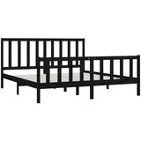  Okvir za krevet od masivnog drva crni 200 x 200 cm | shoptok.hr