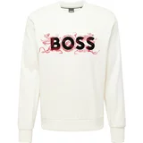 BOSS Black Sweater majica 'Soleri119' crvena / crna / bijela