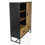 MID.YOU Visoka Komoda Amio, Črna, Barva Hrasta | Shoptok.si