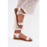Boto Womens Flat Heel Eco Leather Silver Sandals Kivara | ePonuda.com
