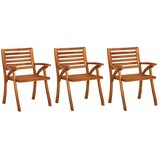 The Living Store Vrtni jedilni stoli z blazinami 3 kosi trden akacijev les - Jedilni Stol, (21461701) | Shoptok.si