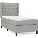 vidaXL Box spring postelja z vzmetnico svetlo siva 80x200 cm blago, (20791504) Cene