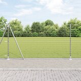 vidaXL Evropska ograja z 7 flanšastimi stebri 1,2x10 m Cinkano jeklo | Shoptok.si