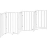 vidaXL Ograda za pse z vrati zložljiva 6 panelov bela 300cm jelka | Shoptok.si