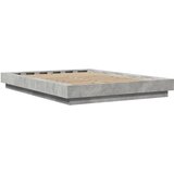  Posteljni okvir z LED lučkami betonsko siv 120x190 cm inž. les, (21142932) | Shoptok.si