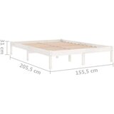  Posteljni okvir bel iz trdnega lesa 150x200 cm 5FT, (20788446) | Shoptok.si