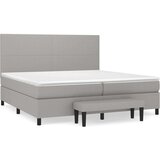  Box spring postelja z vzmetnico svetlo siva 200x200 cm blago, (20761057) | Shoptok.si