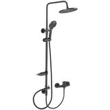 Inter Ceramic usponski Tuš 1F, Ručica za tuš 3F, Slavina, Podesiv, Crna Mat u