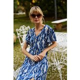 Marisse Blue Short-Sleeved Midi Dress | Shoptok.si