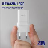 ALLITY zidni polnilec GaN PD QC ATC-01-20WAC 1x USB-C 1x USB-A 20W bela Slike