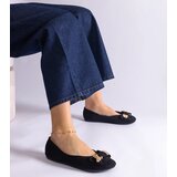 Gemre Black ballerinas adorned with a bow and brooch Esdras | Shoptok.si