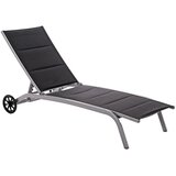  Elegantna aluminijska vrtna ležaljka Ibiza srebrna/crna | shoptok.hr