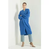 Lafaba Women's Blue Balloon Sleeve Long Knitwear Cardigan