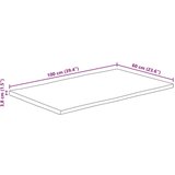 Stolna Mizna plošča 100x60x3,8 cm pravokotna trdna akacija naraven rob | Shoptok.si