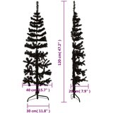  Tanka umjetna polovica božićnog drvca sa stalkom crna 120 cm | shoptok.hr